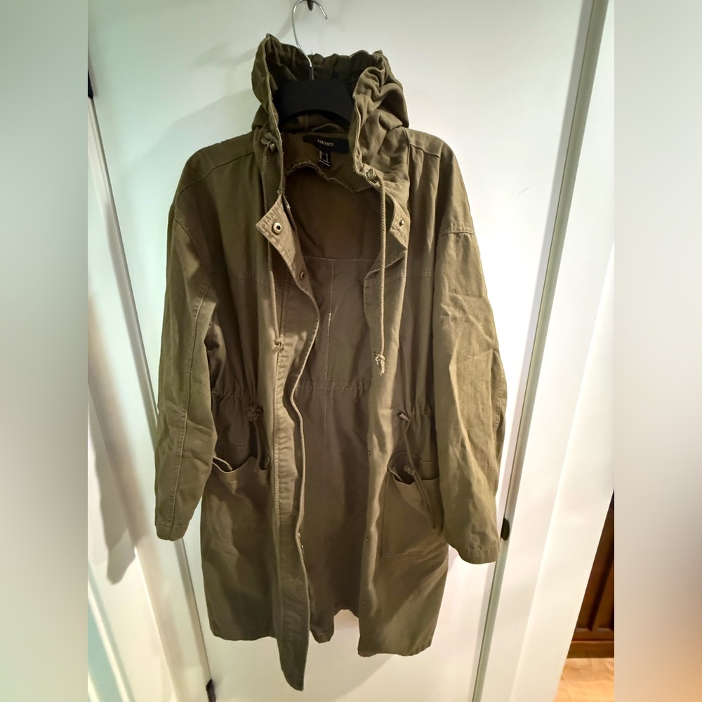 Forever 21 Khaki Hooded Jacket
